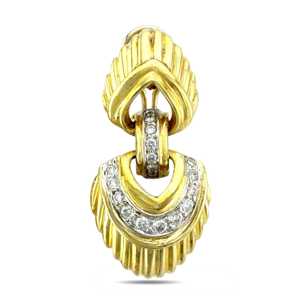 14K Yellow Gold 3.0ct Diamond Statement Earrings
