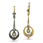14K Yellow Gold Imperial Russian 2.00ct Diamond Dangle Earrings