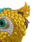 18 Karat Yellow Gold and Diamond Bird Brooch Diamond