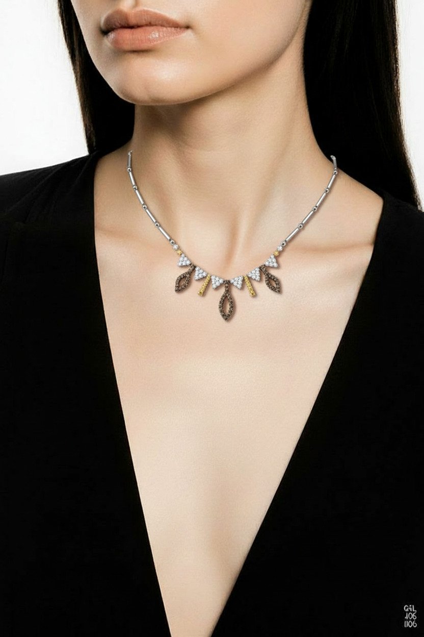 18K White Gold 2.59ct Multi-Diamond Necklace