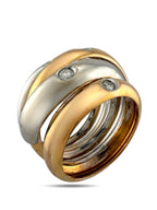 Two-Tone 18K Rose and White Gold 0.16ct Diamond Ring