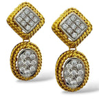 14K Yellow Gold 1ct Diamond Dangle Earrings