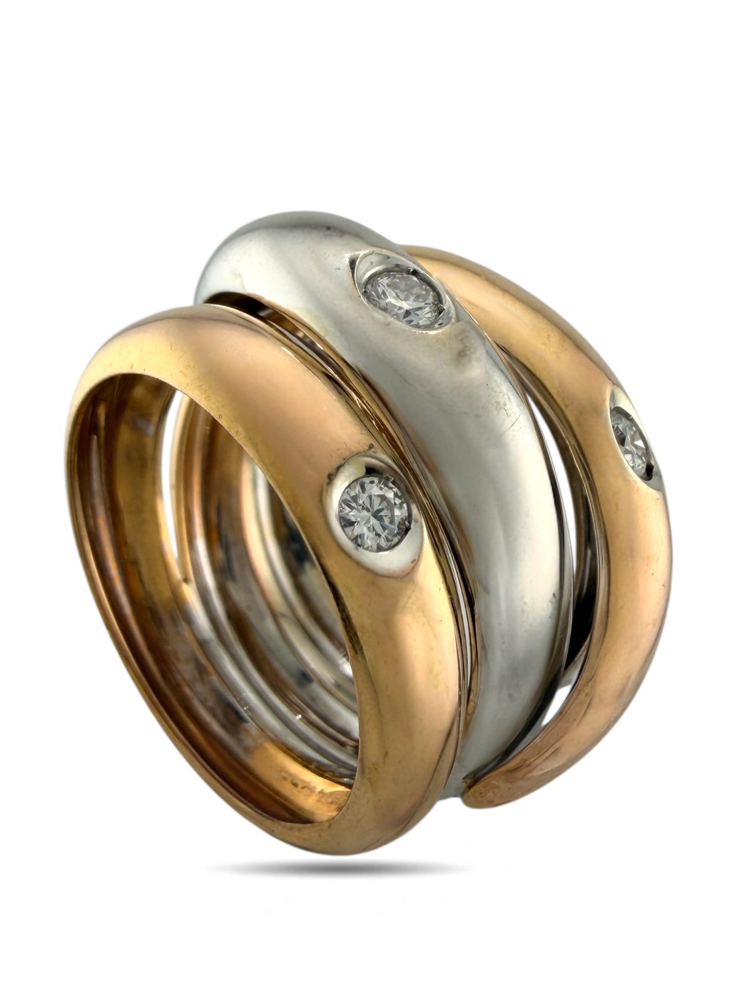 Two-Tone 18K Rose and White Gold 0.16ct Diamond Ring
