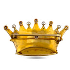 14K Yellow and Rose Gold 0.5ct Diamond Crown Brooch