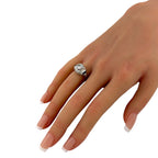 Art Deco 18K White Gold 2ct Diamond and Sapphire Ring
