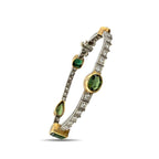 14K White Gold Peridot 1.80ct Diamond Bracelet