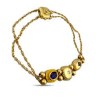 14K Yellow Gold Amethyst Ruby and Diamond Bracelet