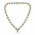 18K Yellow Gold 25ct Tanzanite and 10.5ct Diamond Necklace