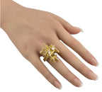 Large 14K Yellow Gold and 0.56ct Diamond Ring