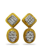 14K Yellow Gold 1ct Diamond Dangle Earrings