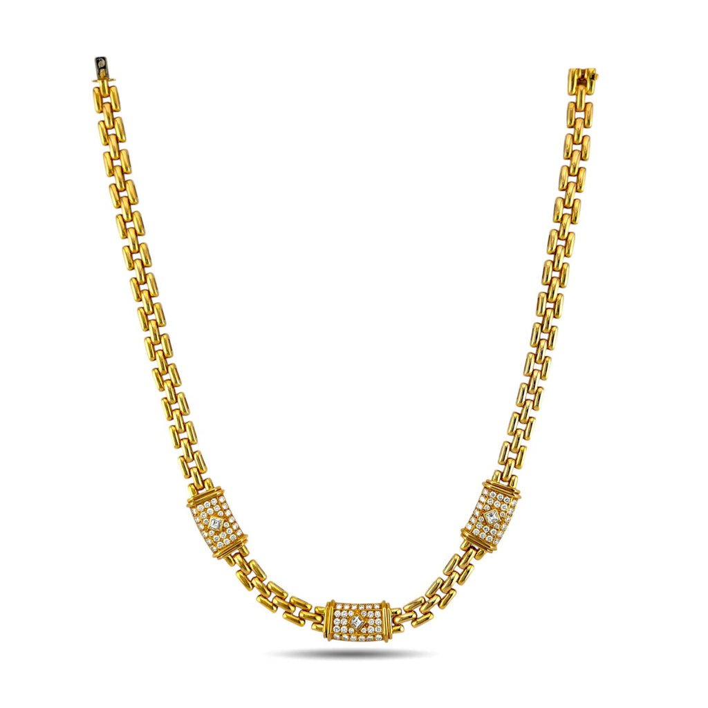 Cartier 4.40ct Diamond Maillon Panthere 18K Yellow Gold Link Necklace