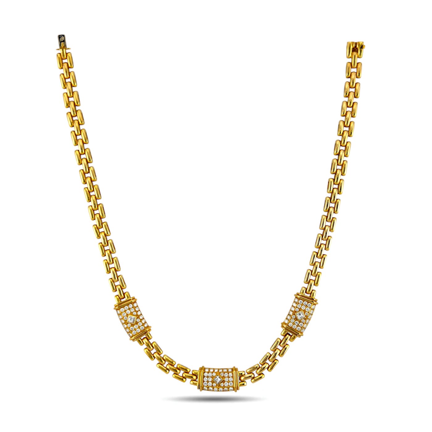 Cartier 4.40ct Diamond Maillon Panthere 18K Yellow Gold Link Necklace
