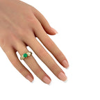 14K Yellow Gold Emerald and 0.75ct Diamond Ring