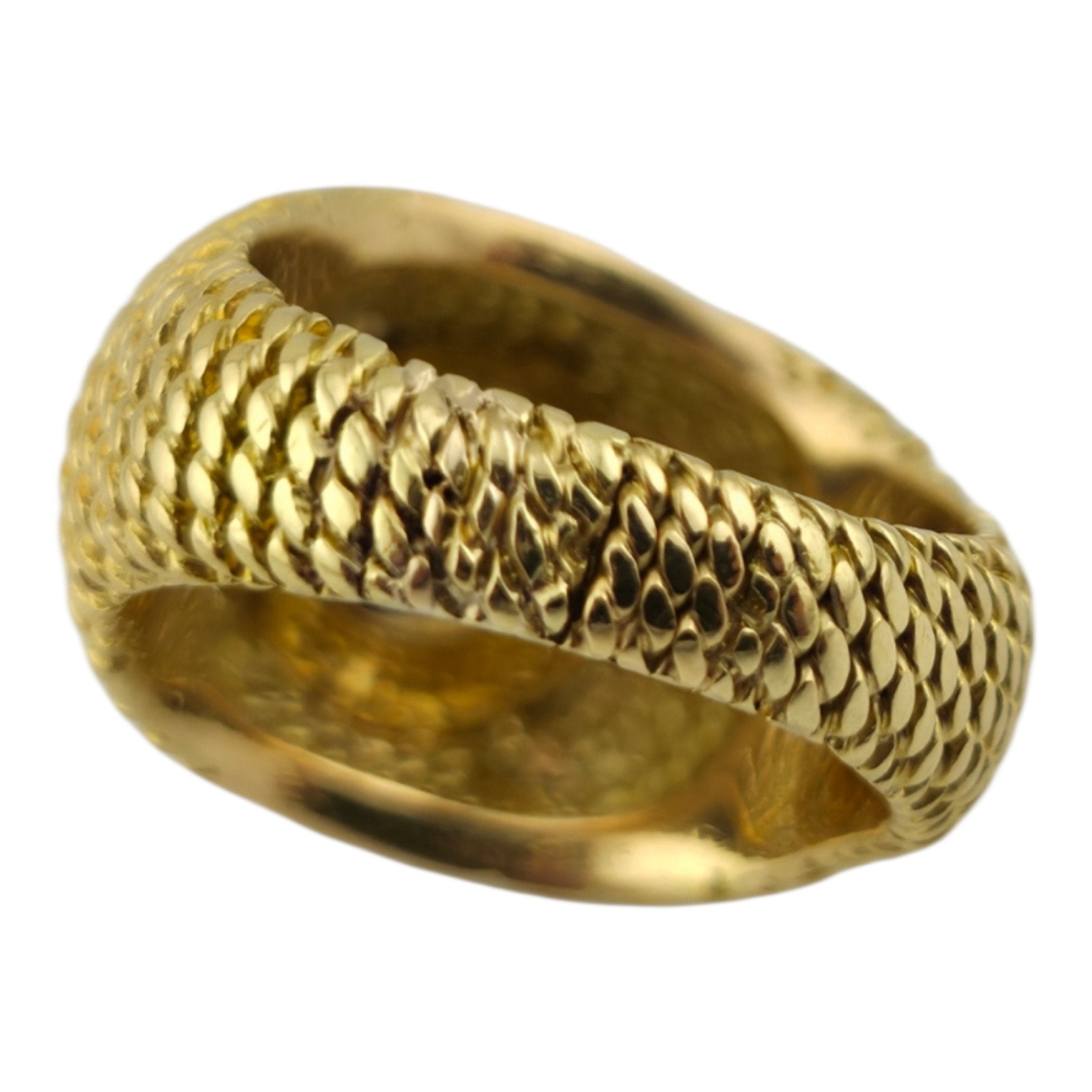Boucheron Vintage 18K Yellow Gold and 4ct Natural Sapphire Rope Dome Ring
