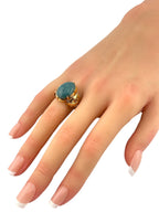 18K Gold Ring with Deep Green Emerald