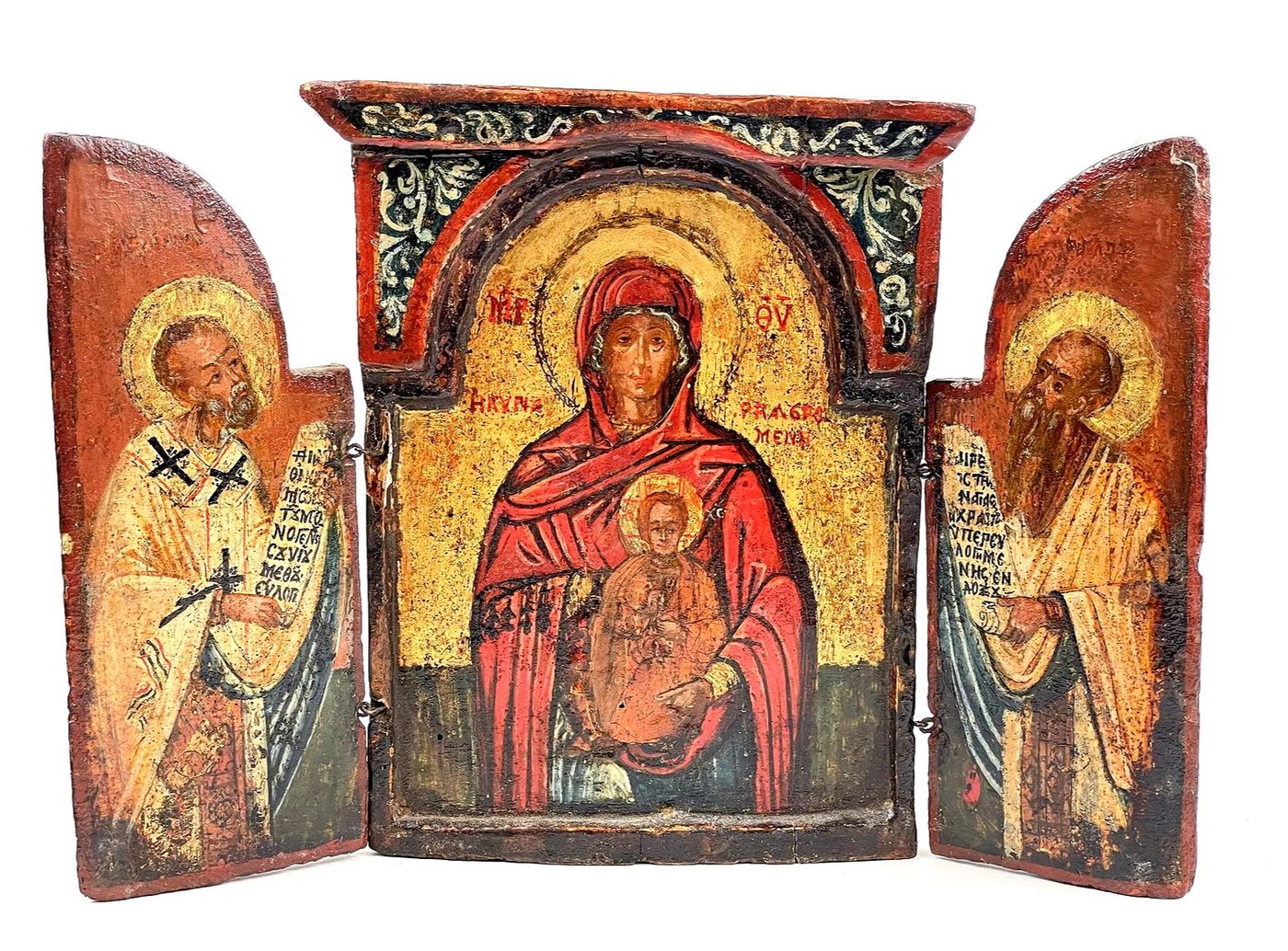 17th Century  Century Antique Greek Triptych Icon