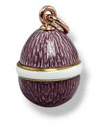 K. Faberge Jeweled 56K Gold and Enamel Egg Pendant Rare Design