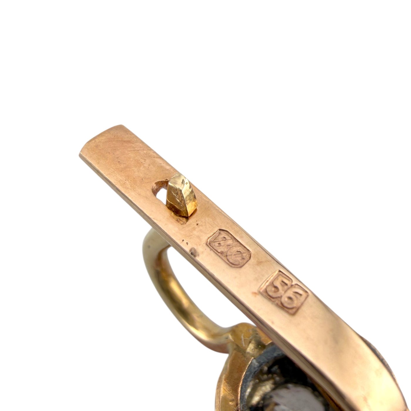 K. Faberge Imperial Russian 14K (56K) Rose Gold 1.36ct Diamond Earrings