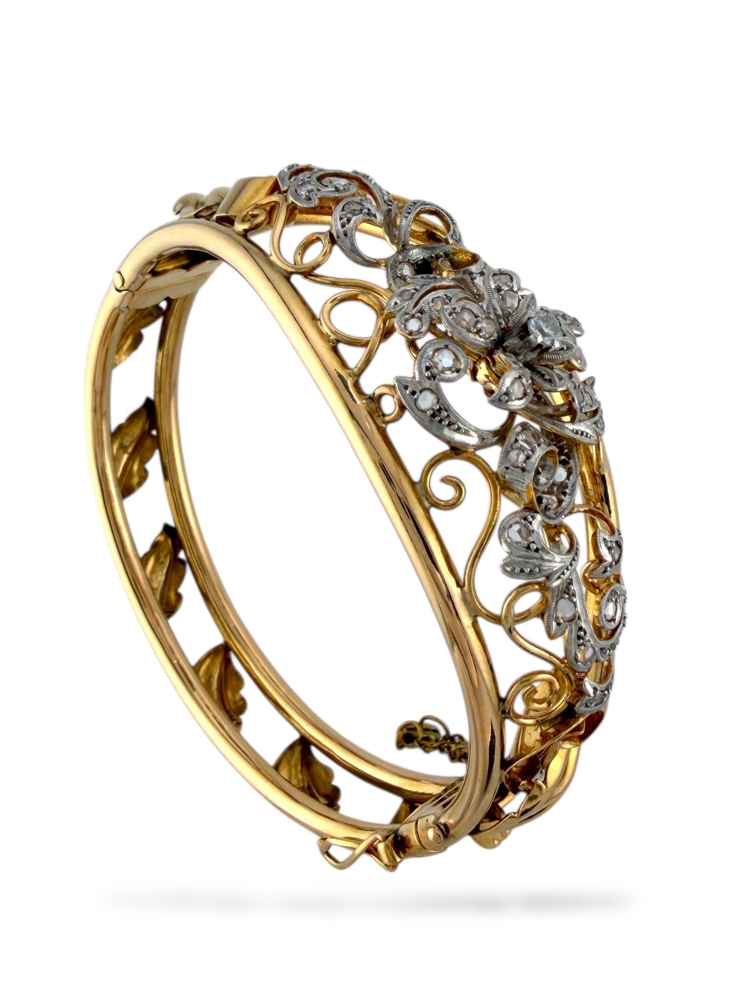 18 kt. Yellow gold, Antique Victorian 18K Yellow Gold and 1.01ct Diamond Bracelet 30 Gr -  1.01ct. tw. Diamond (Natural)