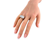 18K White Gold Multi Row 2.3ct Diamond Statement Ring