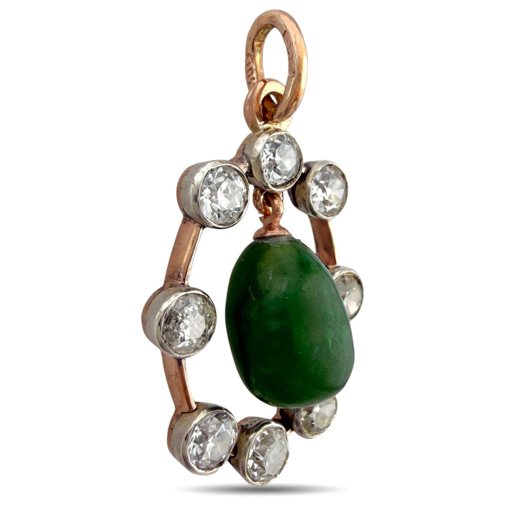 Faberge Imperial Russian 14K Rose Gold Imperial Russian 1.40ct Diamond Egg Pendant by Michael Perkhin