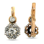 Faberge 14K Rose Gold 1.72ct Diamond Earrings with Original K. Faberge Box