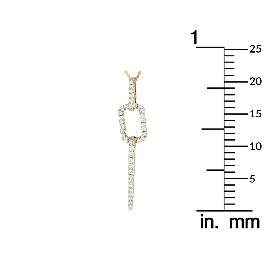 14K Yellow Gold 0.25ct Diamond Geometric Necklace