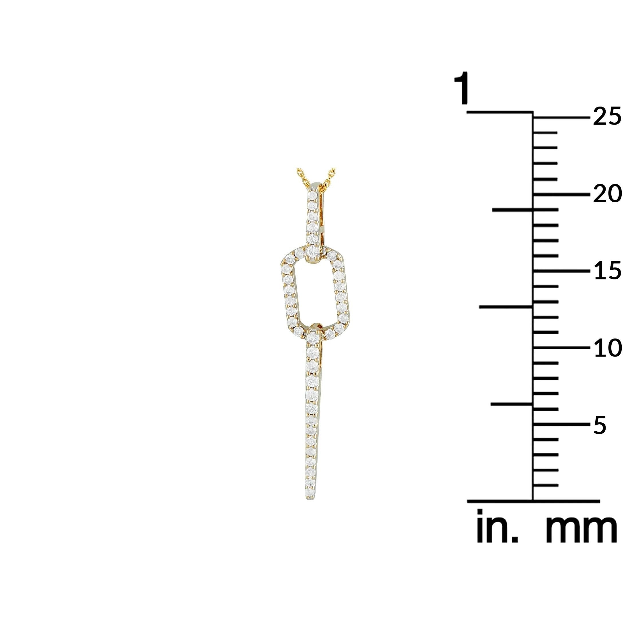 14K Yellow Gold 0.25ct Diamond Geometric Necklace