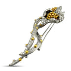 18K Yellow Gold 10.50ct Diamond Floral Brooch