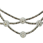 18K White Gold 6.0ct Diamond & Champagne Diamond Flexible Necklace with Certificate