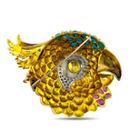 18 Karat Yellow Gold and Diamond Bird Brooch Diamond