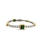 14K White Gold Peridot 1.80ct Diamond Bracelet