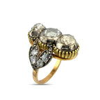 K. Faberge Imperial Russian 14K (56K) 14K Yellow Gold Old Cut 4.20ct Diamond Ring