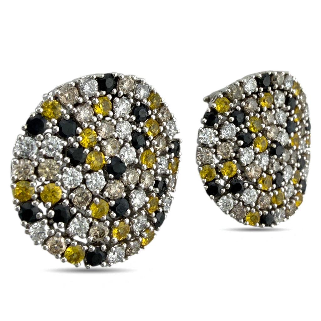 Roberto Coin 18K White Gold 2.04ct Diamond, Citrines, and Sapphire Earrings