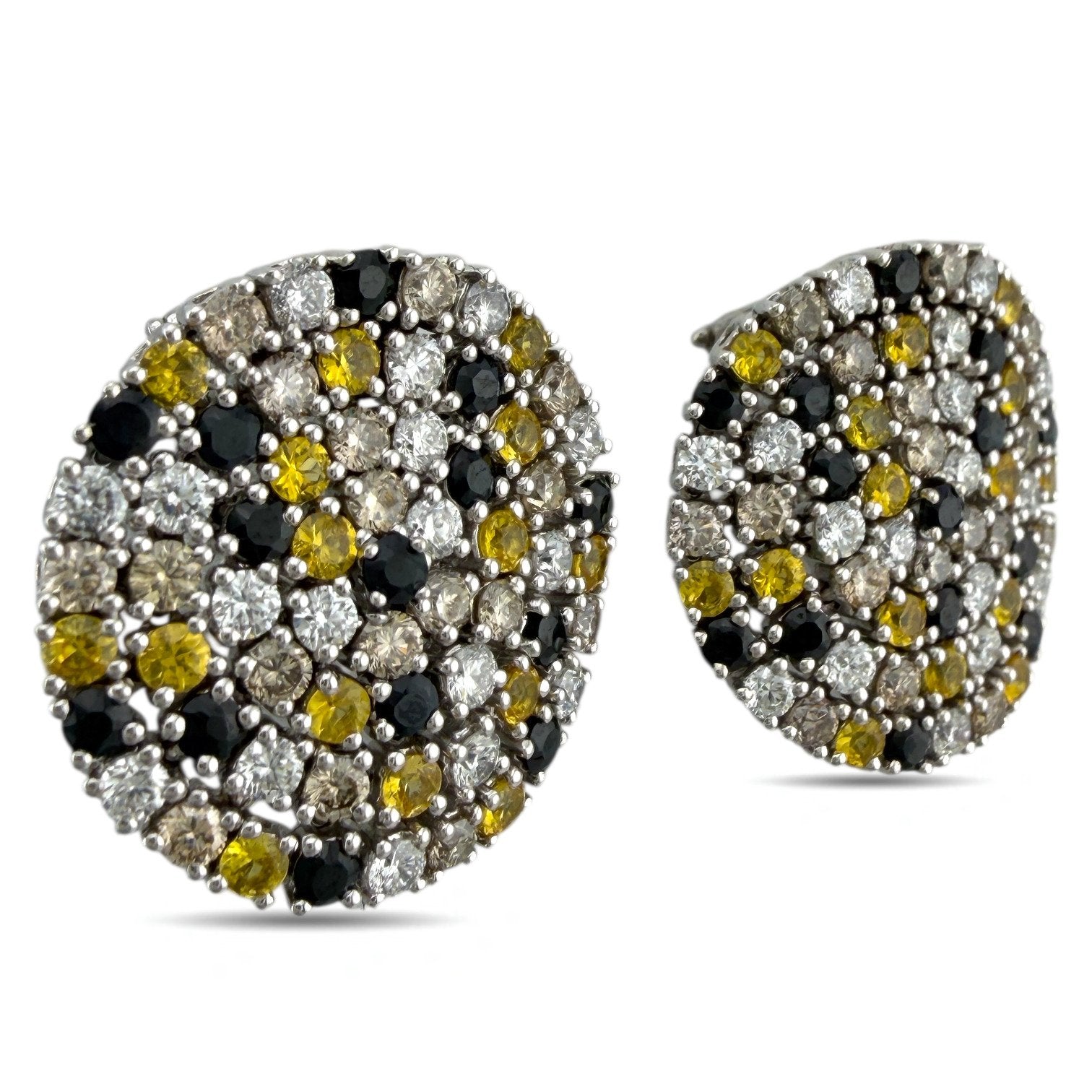 Roberto Coin 18K White Gold 2.04ct Diamond, Citrines, and Sapphire Earrings