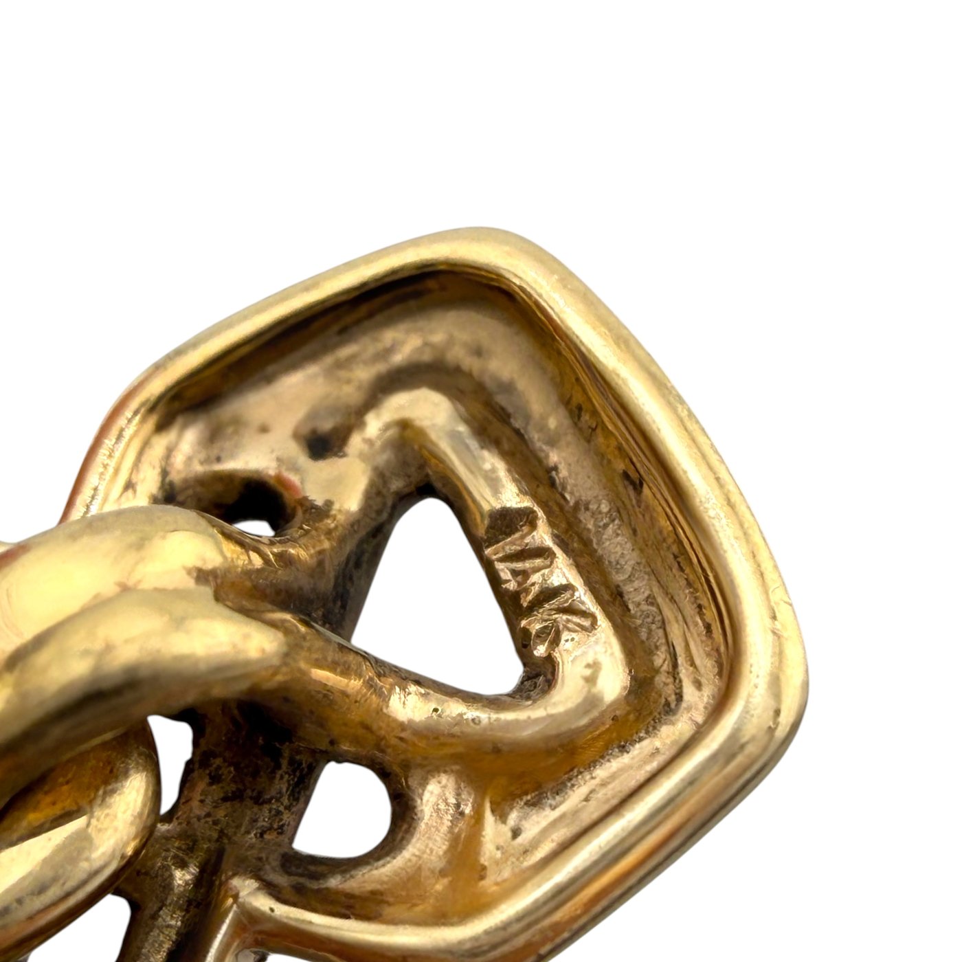 14K Yellow Gold Fossil Stone Cufflinks