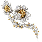 18K Yellow Gold 10.50ct Diamond Floral Brooch