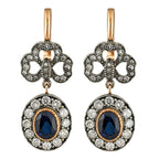 K. Faberge Imperial Russian 14K (56K) Gold and Diamond Earrings