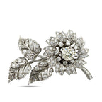 Platinum 4.38ct Diamond Flower Brooch
