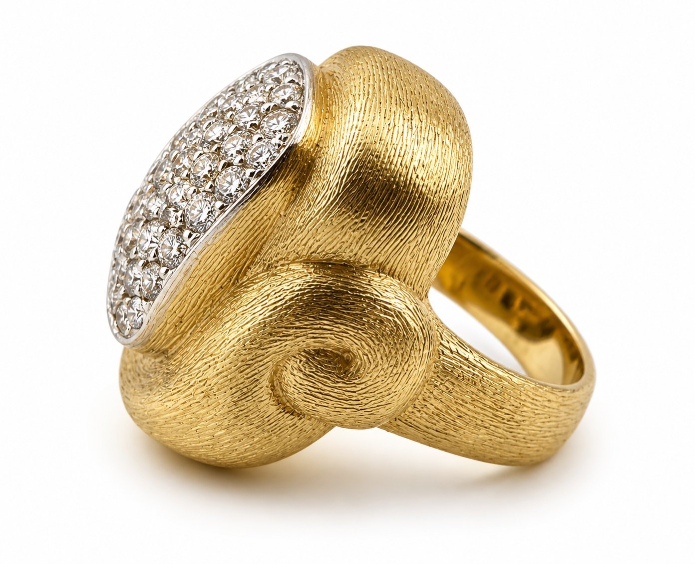 18K Yellow Gold 3.00ct Diamond Square Face Ring