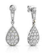 14K White Gold 1.75ct Diamond Teardrop Earrings