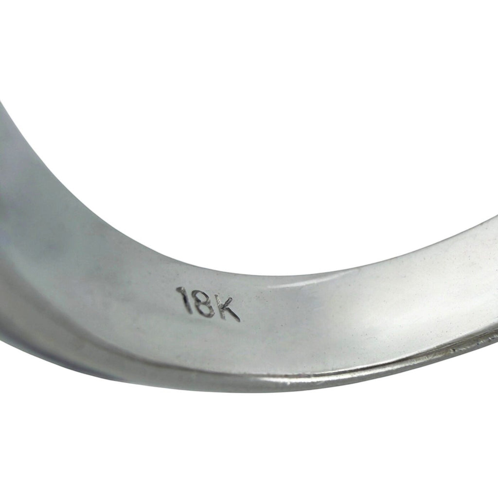 18K marking on inner white-gold band of citrine and diamond ring