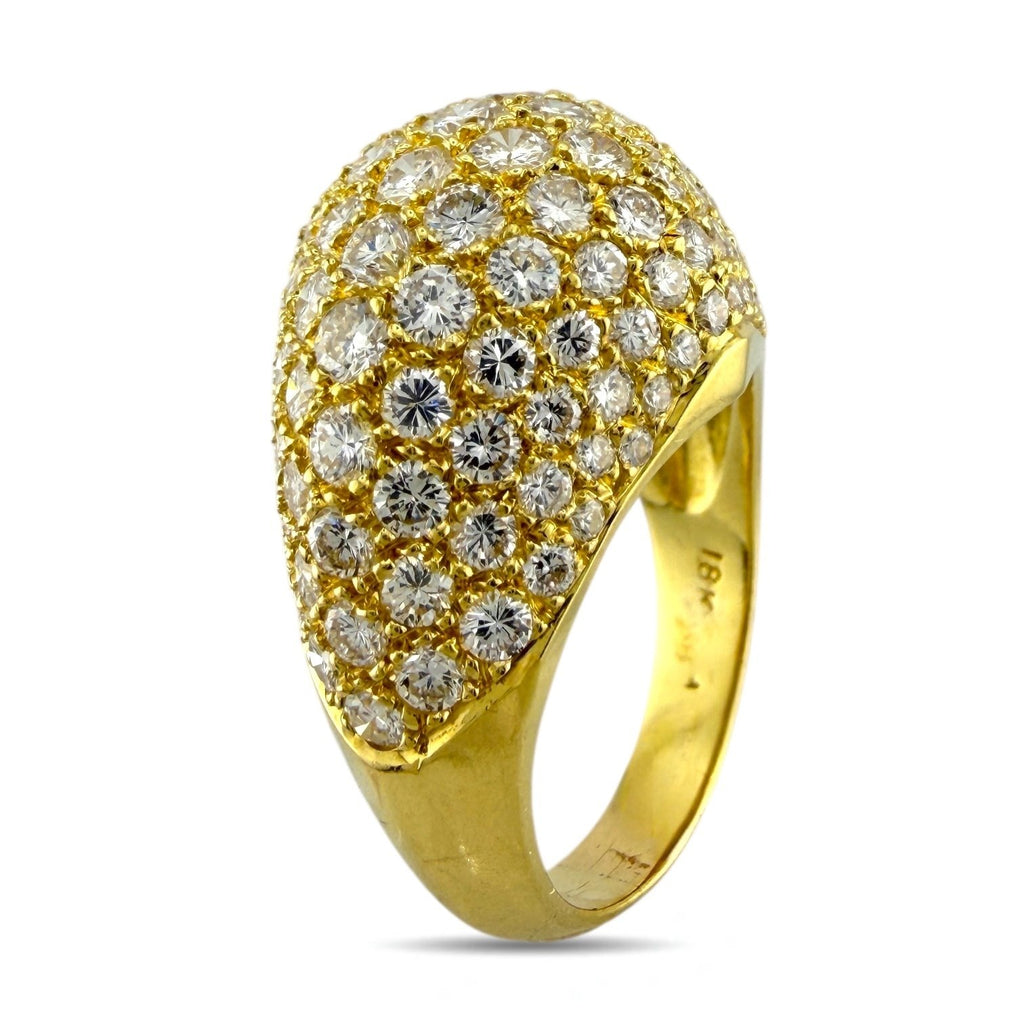 18K Yellow Gold Radiant Cascade 2.62ct Diamond Ring