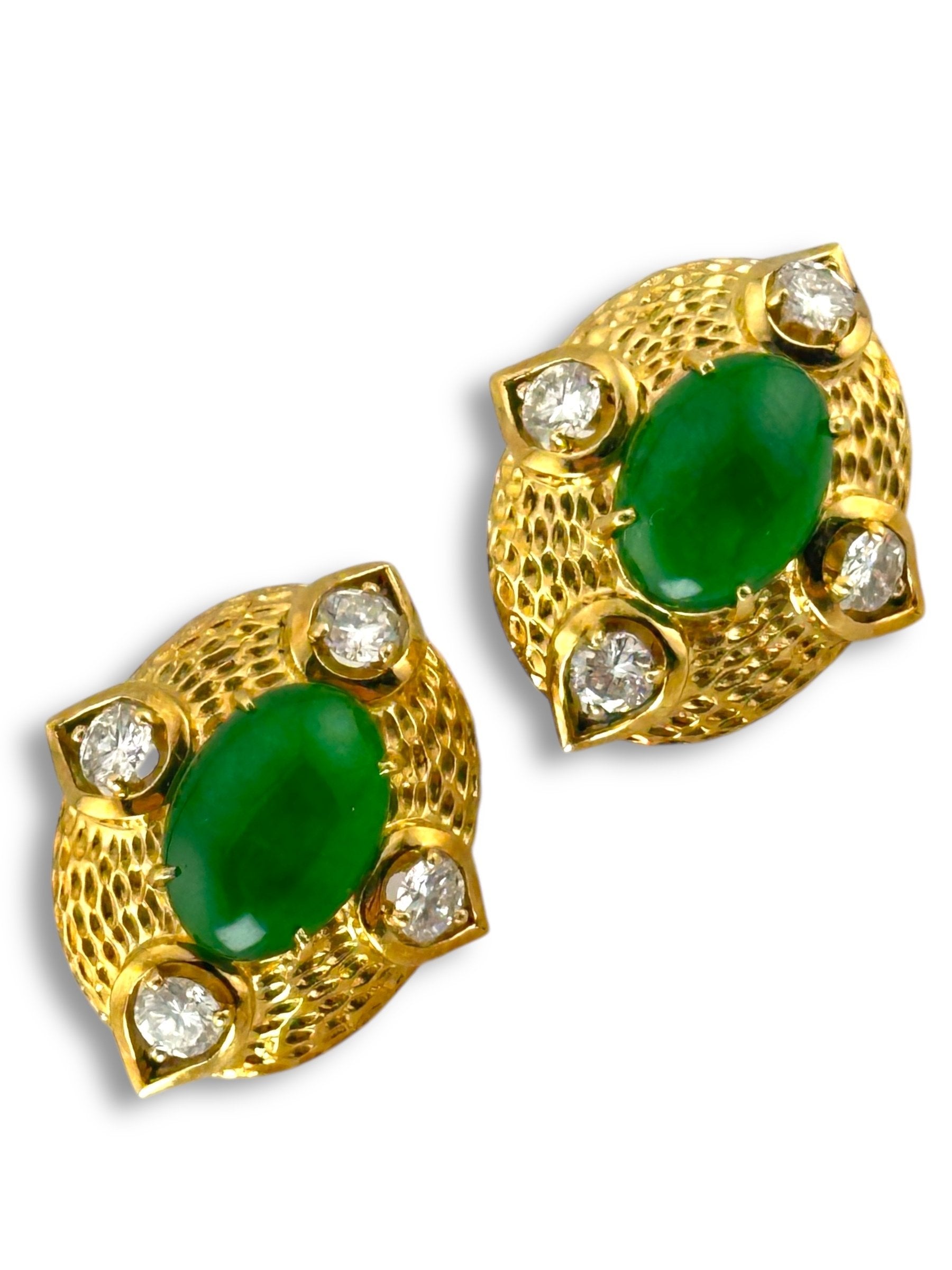 14K Oval Earrings with Diamonds