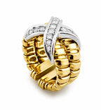 Italian 18K Gold & Diamond Love Ring