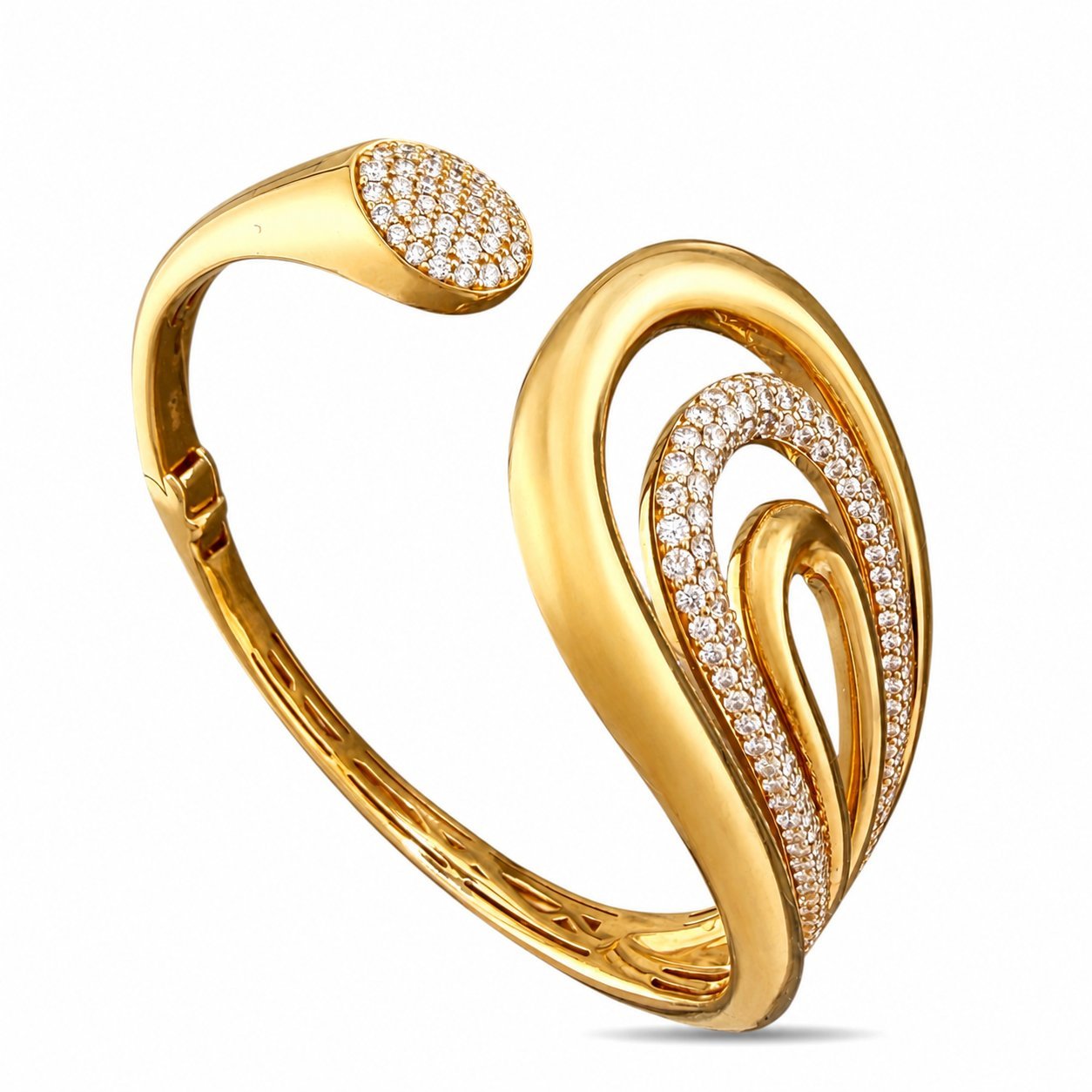 18K Simpsons Jewelers 18K Rose Gold 3.50ct Diamond Hinged Bracelet