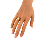 14K Yellow Gold Opal and 0.72ct Diamond Ring