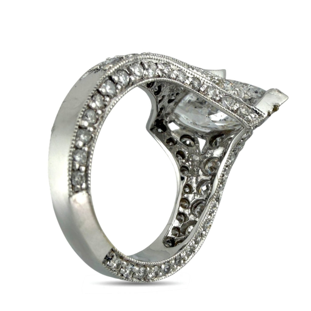 14K White Gold 5.35ct Diamond Engagement Ring