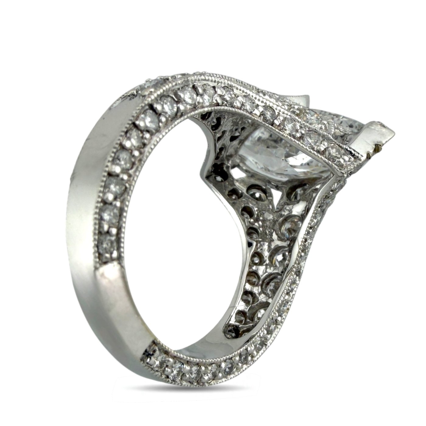 14K White Gold 5.35ct Diamond Engagement Ring