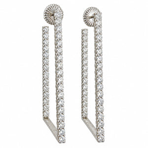 HOF 950 Platinum and 6.60ct Diamond Sculptural Openwork Drop Earrings